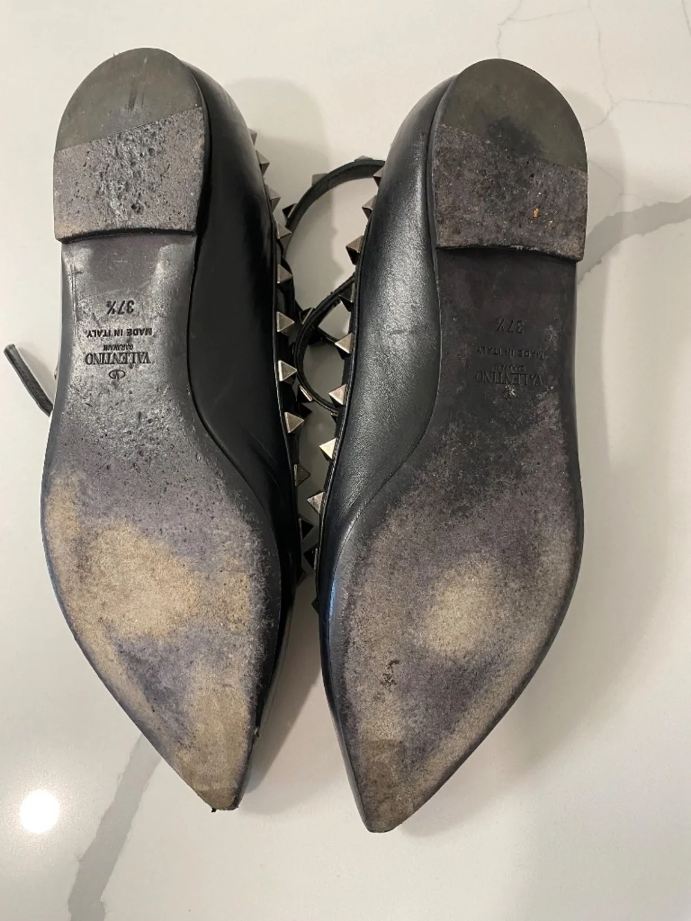 Valentino Rockstud Flats Noir 37 1/2 - Picture 4 of 7